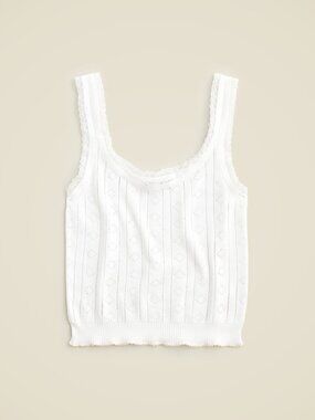 J Crew Pointelle Sweater Tank in Premium Ultrafine Cotton — XS (Style CB896)